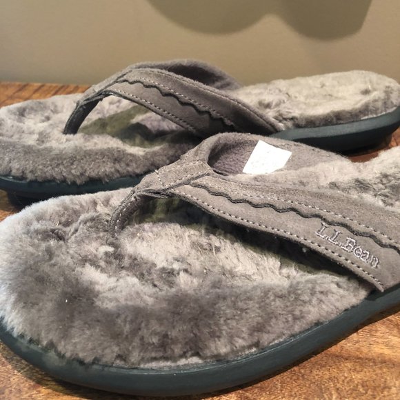 LL Bean Sherpa Flip Flops - Picture 1 of 10